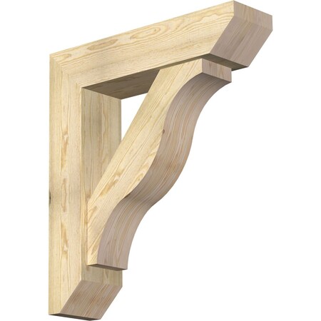 Ekena Millwork Funston Slat Rough Sawn Bracket w/ Offset Brace, Douglas Fir, 8"W x 32"D x 36"H BKT0806X32X36FST06RDF